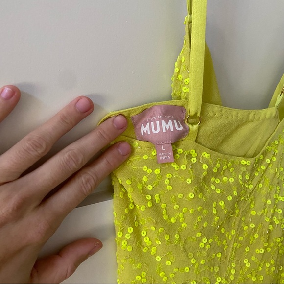 ❌ SOLD ❌ Show Me Your Mumu Lime Sequin Suzanna Slip Dresss - Picture 3 of 5